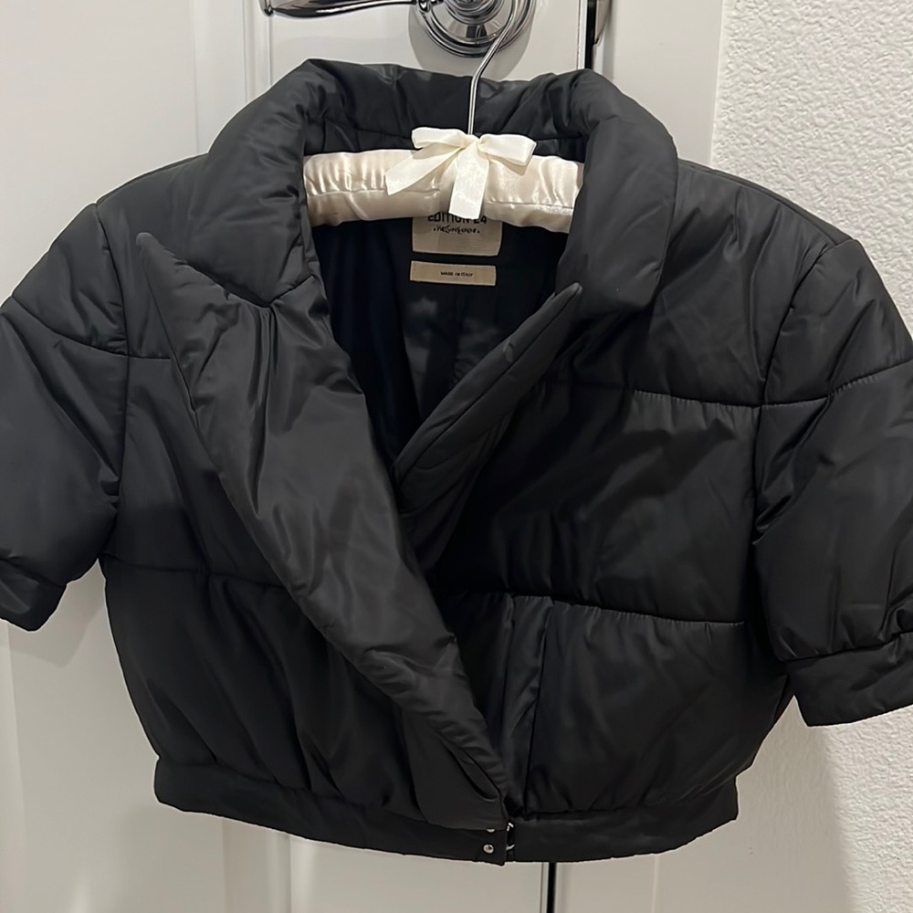 YSL cropped puffy short sleeve jacket